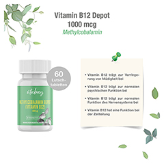 VITAMIN B12 DEPOT 1000 g Methylcobalam.vegan Lut. 60 Stck - Info 1