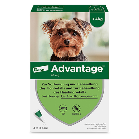 ADVANTAGE 40 mg Lsung Hunde bis 4 kg 4 Stck