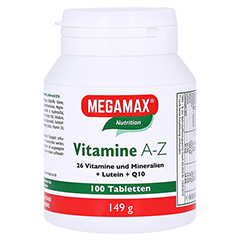 MEGAMAX Vitamine A-Z+Q10+Lutein Tabletten 100 Stück