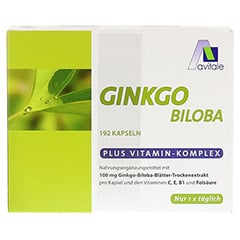 GINKGO 100 mg Kapseln+B1,C+E 192 Stück - Vorderseite