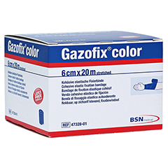 GAZOFIX color Fixierbinde kohäsiv 6 cmx20 m blau