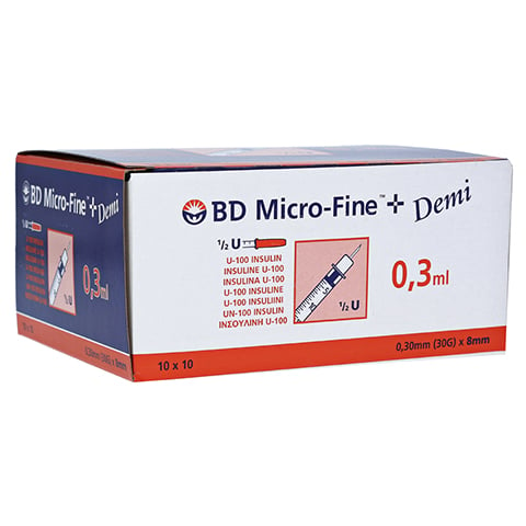 BD Micro-fine + Insulinspritze 0,3 ml U100 100 Stück