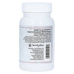 NADH 10 mg Coenzym 1 magensaftresistent Mono-Kaps. 60 Stck - Linke Seite