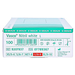 VASCO Nitril white Untersuchungshandschuhe Gr.L 100 Stück - Linke Seite