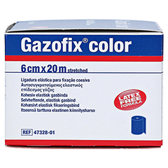 GAZOFIX color Fixierbinde kohsiv 6 cmx20 m blau 1 Stck - Rechte Seite