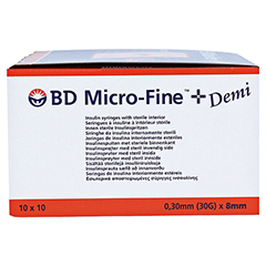 BD Micro-fine + Insulinspritze 0,3 ml U100 100 Stück - Rechte Seite