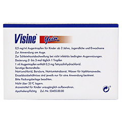 Visine Yxin ED Augentropfen 10x0.5 Milliliter - Rückseite