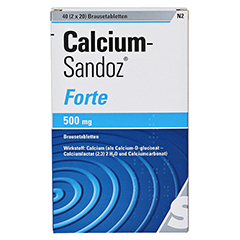 Calcium-Sandoz Forte 500mg 2x20 Stück N2 - Rückseite