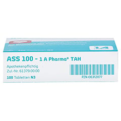 ASS 100-1A Pharma TAH 100 Stück N3 - Unterseite