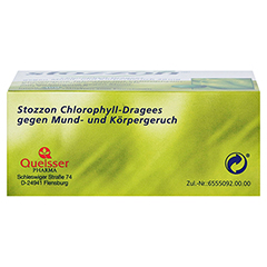 Stozzon Chlorophyll-Dragees gegen Mund- und Körpergeruch 100 Stück - Unterseite