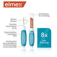 ELMEX Interdentalbrsten ISO Gr.3 0,6 mm blau 8 Stck - Info 1