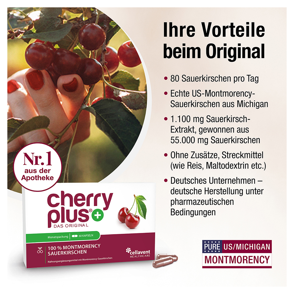 CHERRY PLUS - Montmorency-Sauerkirsch-Kapseln, 60 St. online