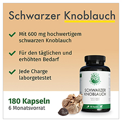 GREEN NATURALS schwarzer Knoblauch 600mg m.SAC Kps 180 Stck - Info 2