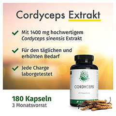 GREEN NATURALS Cordyceps sinensis Kapseln 180 Stück - Info 2