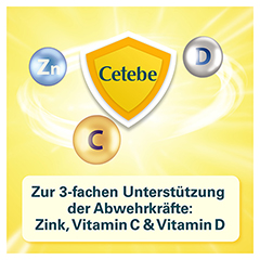 Cetebe Abwehr plus Vitamin C + Vitamin D3 + Zink Kapseln 120 Stück - Info 2