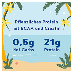 VEGAN MUSCLE Protein+BCAA+Kreatin Vanille Pulver 600 Gramm - Info 3