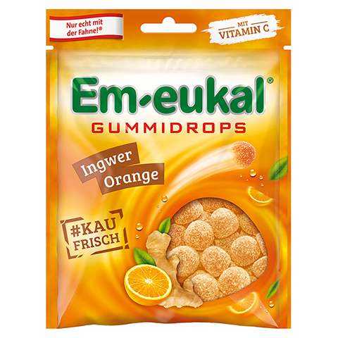 EM-EUKAL Gummidrops Ingwer-Orange zuckerhaltig 90 Gramm
