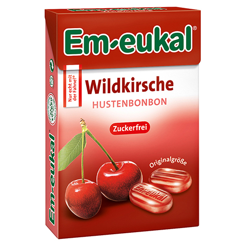 EM-EUKAL Bonbons Wildkirsche zuckerfrei Box 50 Gramm