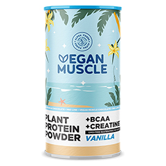 VEGAN MUSCLE Protein+BCAA+Kreatin Vanille Pulver 600 Gramm