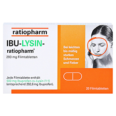 IBU-LYSIN-ratiopharm 293mg 20 Stück - Vorderseite