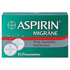 Aspirin Migräne 12 Stück - Vorderseite
