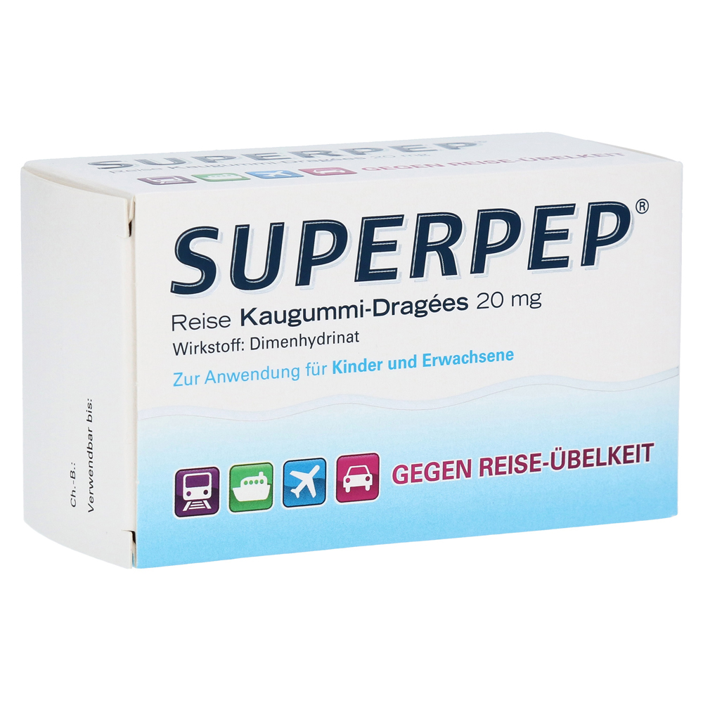 Superpep Reise Kaugummi-Dragees 20mg Kaugummi 20 Stück