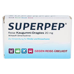 Superpep Reise Kaugummi-Dragees 20mg 20 Stück N1 - Vorderseite