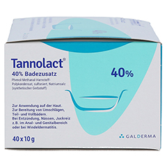Tannolact 40% Badezusatz Beutel 40x10 Gramm - Linke Seite