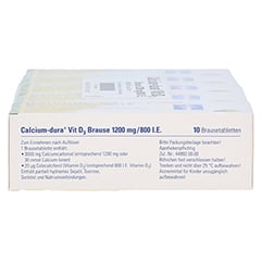 Calcium-dura Vit D3 Brause 1200mg/800 I.E. 50 Stück N2 - Unterseite