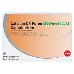 Calcium D3 PUREN 1000mg/880 I.E. 90 Stück - Vorderseite