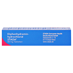Diphenhydraminhydrochlorid STADA 50mg 20 Stck - Oberseite