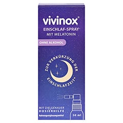 Vivinox Einschlaf-Spray mit Melatonin bei Einschlafstrungen 50 Milliliter - Vorderseite