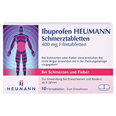 Ibuprofen Heumann Schmerztabletten 400mg 10 Stück N1 - Vorderseite
