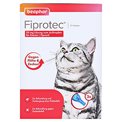FIPROTEC 50 mg Lsung zum Auftropfen fr Katzen 3x0.50 Milliliter - Vorderseite