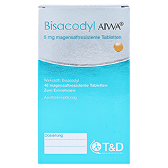 Bisacodyl AIWA 5mg Dragees 40 Stck - Vorderseite