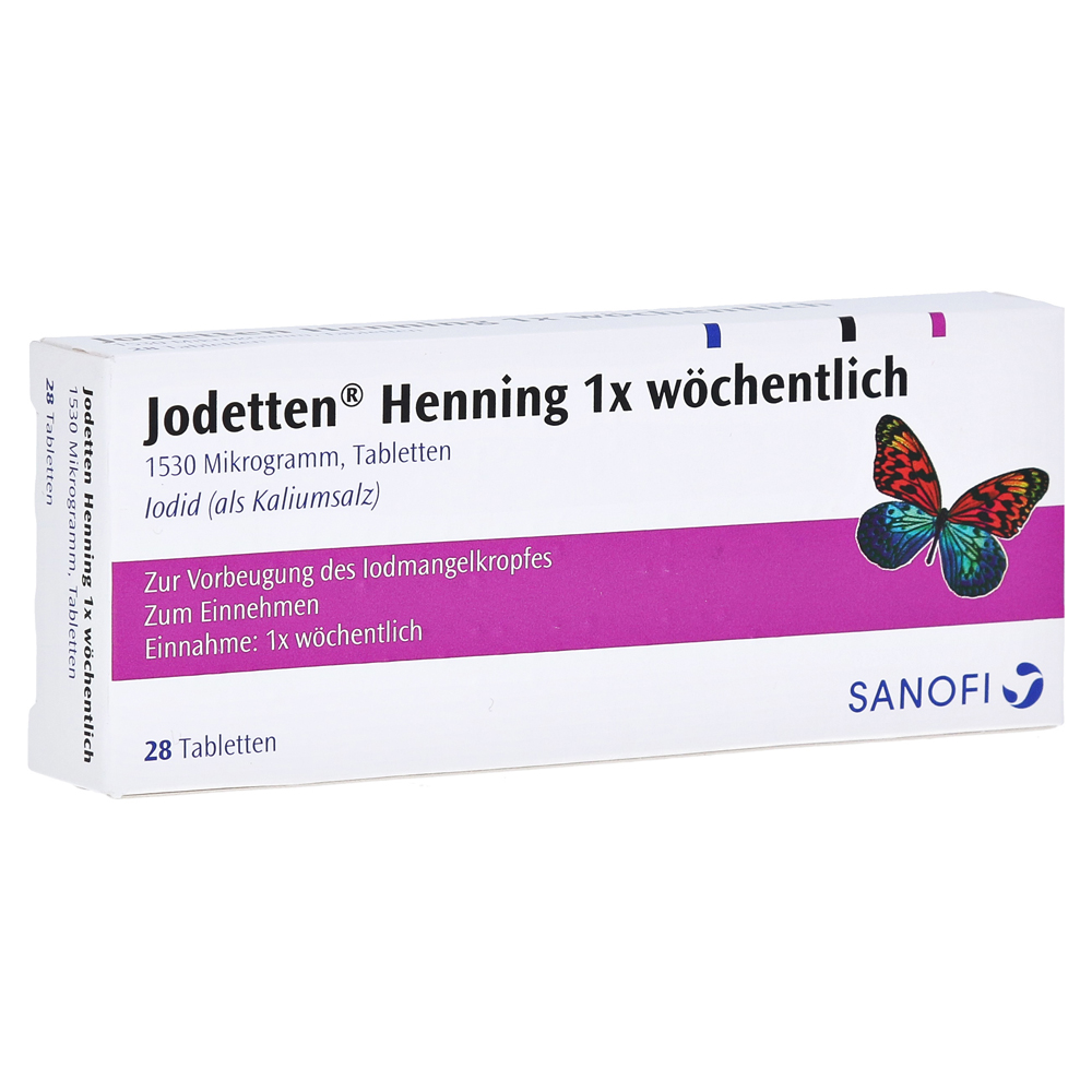 Jodetten Henning 1x wöchentlich 1530 Mikrogramm Tabletten 28 Stück