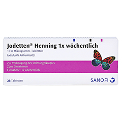 Jodetten Henning 1x wöchentlich 1530 Mikrogramm 28 Stück - Vorderseite