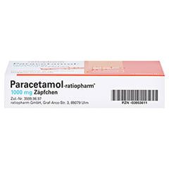 Paracetamol-ratiopharm 1000mg 10 Stück N1 - Unterseite