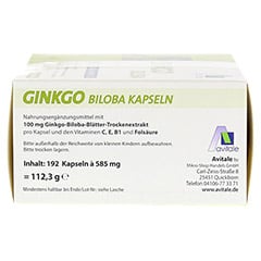 GINKGO 100 mg Kapseln+B1,C+E 192 Stück - Linke Seite
