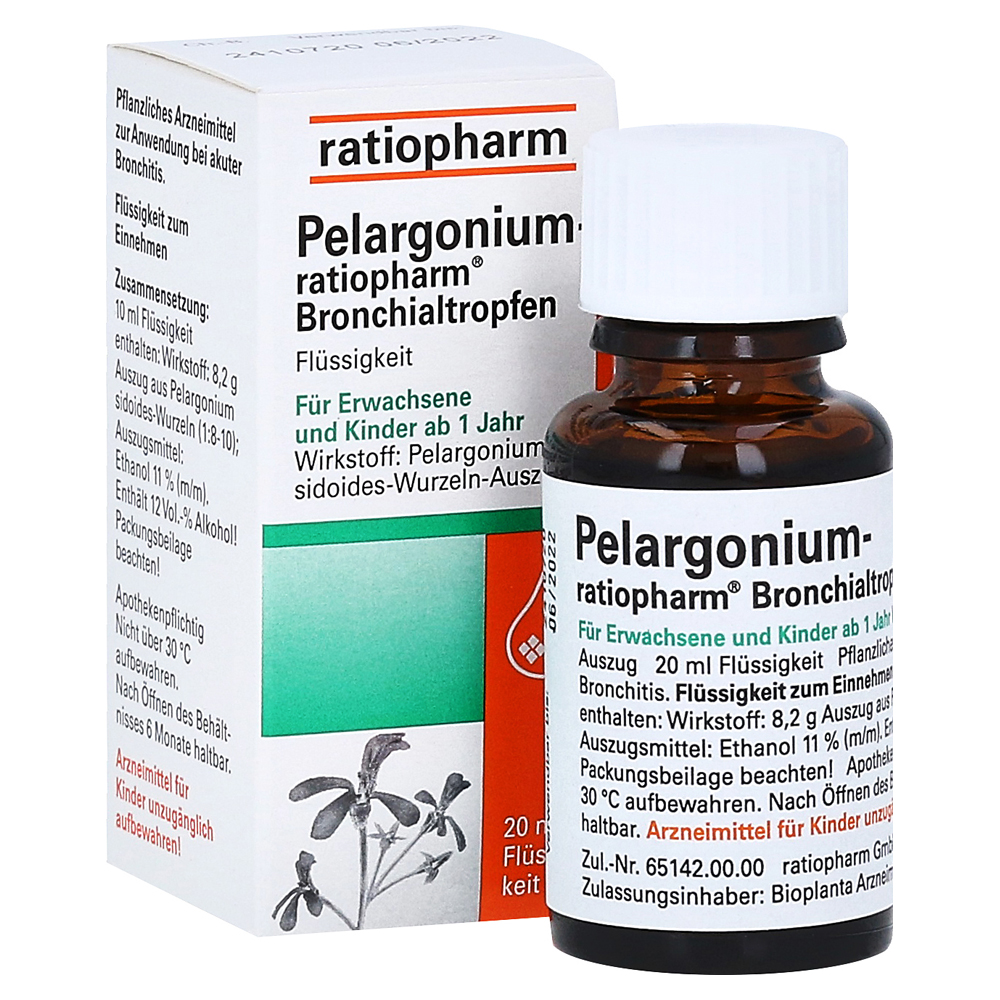 Pelargonium-ratiopharm Bronchialtropfen Flüssigkeit 20 Milliliter