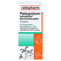 Pelargonium-ratiopharm Bronchialtropfen 20 Milliliter - Vorderseite