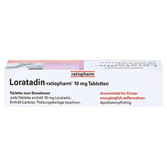 Loratadin-ratiopharm 10mg 20 Stck N1 - Oberseite