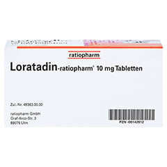 Loratadin-ratiopharm 10mg 100 Stück N3 - Unterseite