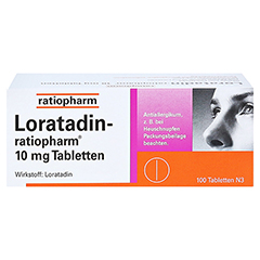 Loratadin-ratiopharm 10mg 100 Stück N3 - Vorderseite