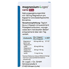 MAGNESIUM-LOGES vario 100 mg Kapseln 60 Stück - Rückseite