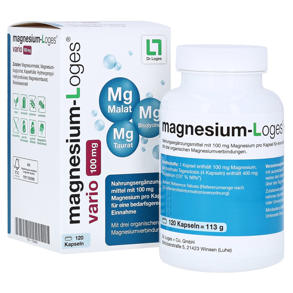 MAGNESIUM-LOGES vario 100 mg Kapseln 120 Stück