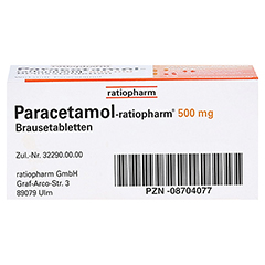 Paracetamol-ratiopharm 500mg 10 Stck N1 - Unterseite