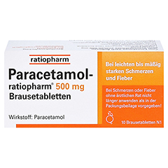 Paracetamol-ratiopharm 500mg 10 Stck N1 - Vorderseite