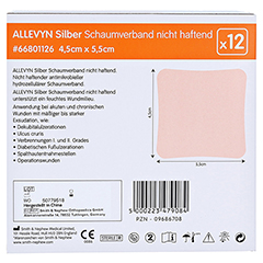 ALLEVYN Silber Schaumverb.4,5x5,5 cm nicht haft. 12 Stück - Unterseite