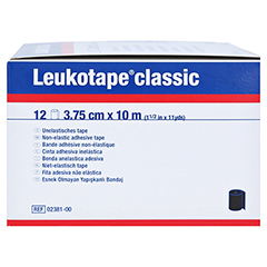 LEUKOTAPE Classic 3,75 cmx10 m schwarz 12 Stck - Linke Seite